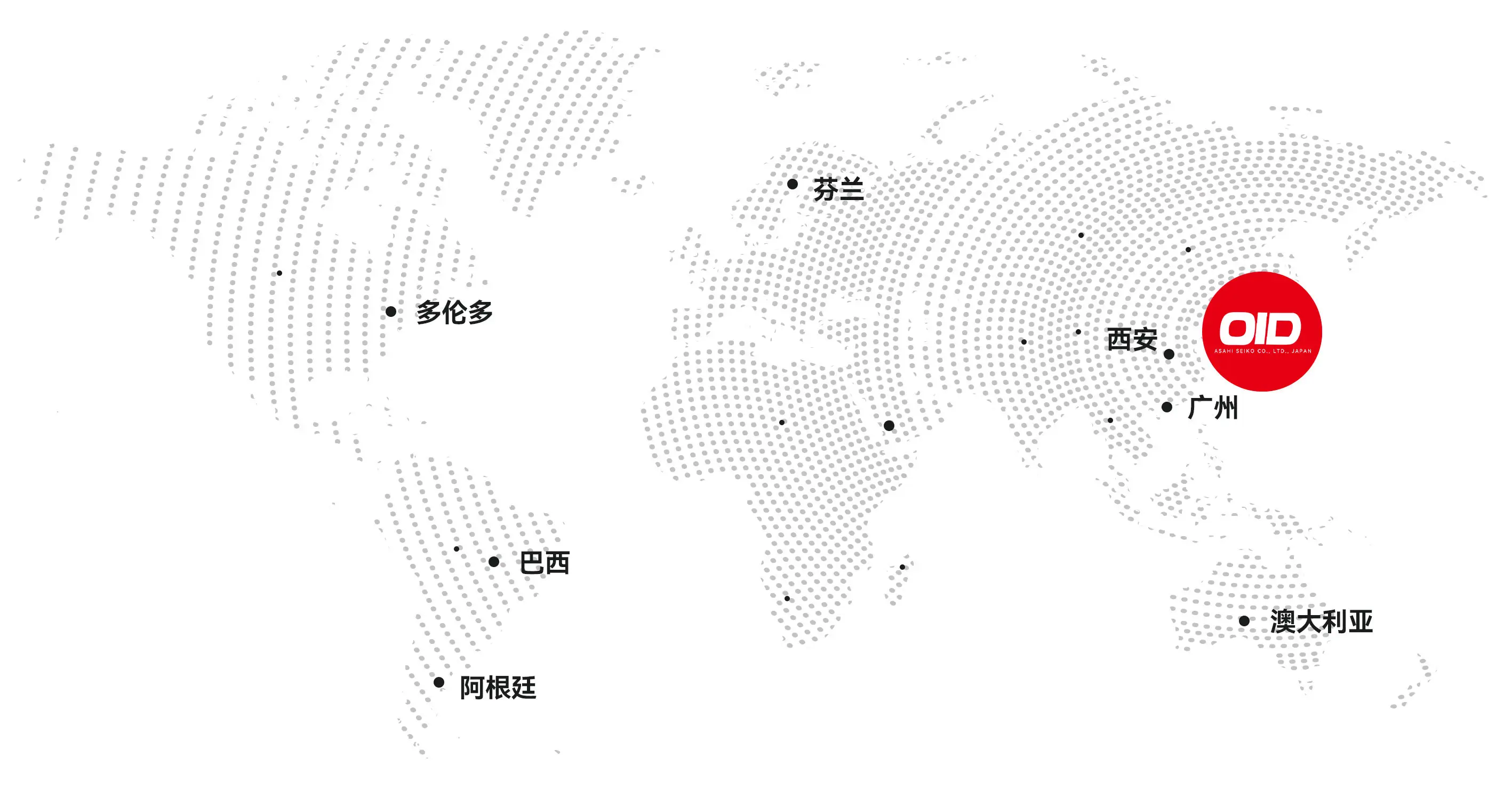 OID Bearing Global Sales Network Map