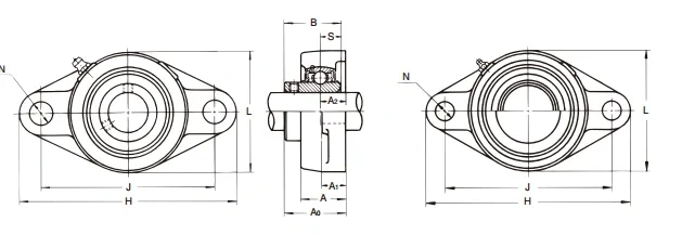 Cast iron long flange housing UCFL