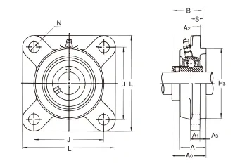 Cast iron boss flange UCFS