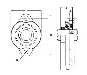 Set screw long flange housing BLFL 