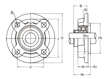 Set screw boss flange housing BFC 