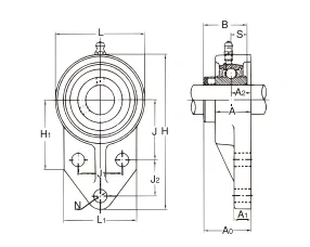 Cast iron angle flange housing UCFK 