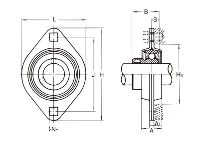 Set screw long flange housing BPFL