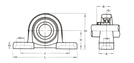 Steel plate · Set screw & eccentric collar locking type BLLPP 