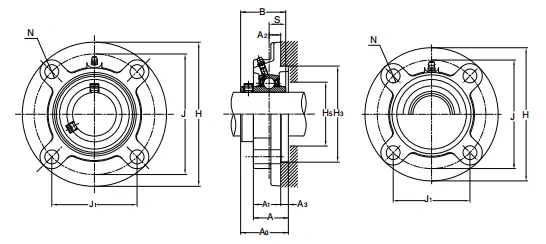 Cast iron boss flange UCFC