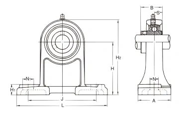 Cast iron · Eccentric collar locking type UCPH